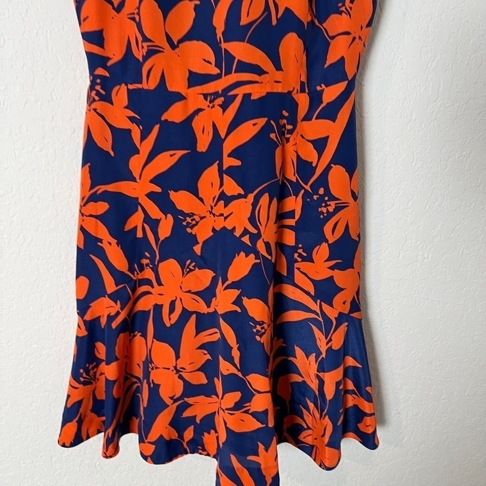 J. CREW Blue and Orange Floral Flare Dress - Picture 4 of 9